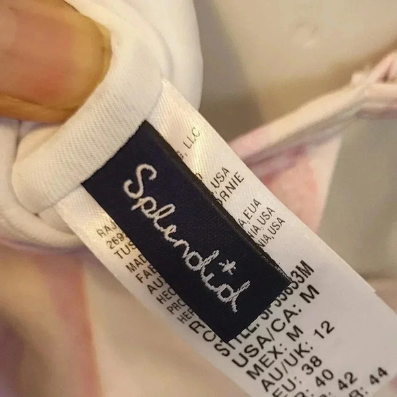 Splendid Heather Ombre Striped V-Neck Medium Coverage One Piece Swimsuit(M)NWT - Picture 7 of 11